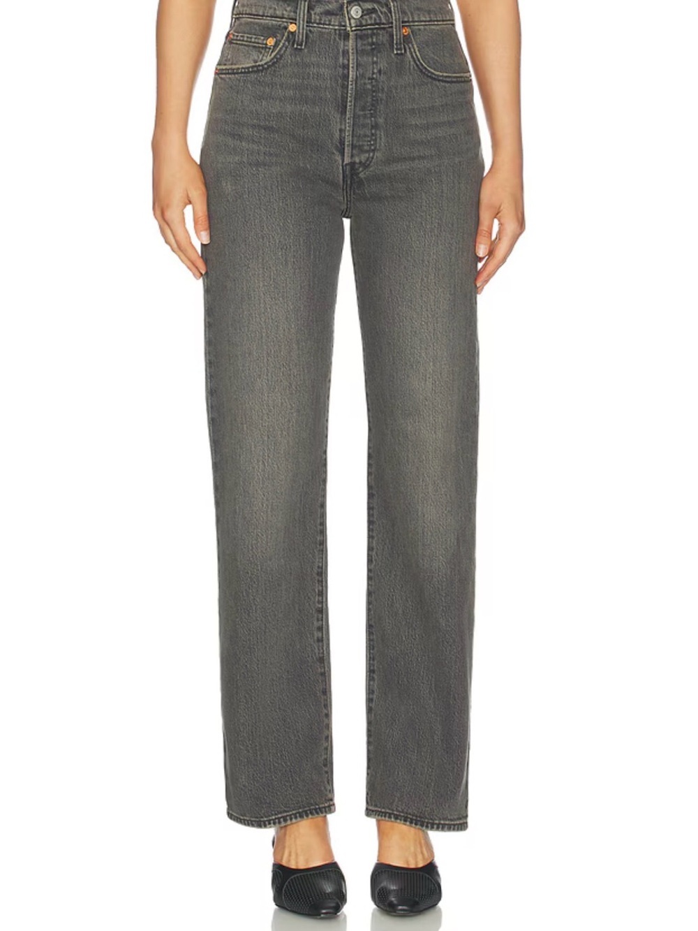 Levi’s Ribcage Button Fly Straight Women's Jeans - Black Wash